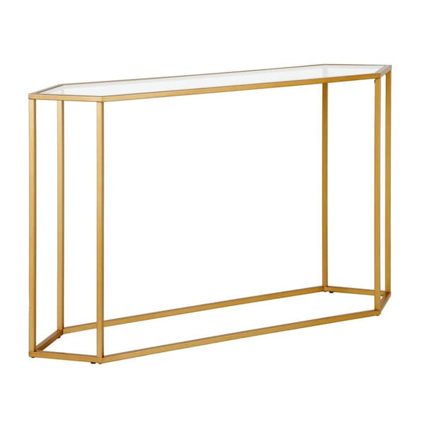Hudson & Canal Henn &amp; Hart  Beck Brass Accent Table - 30 x 48 x 12 in. - AT0552