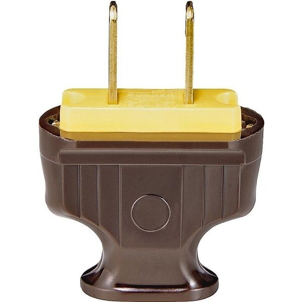 Eaton Wiring Devices Electrical Plug, 2 -Pole, 15 A, 125 V, NEMA: NEMA 1-15, Brown - BP1912B-SP-L