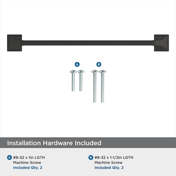 Amerock Exceed 8-13/16 in 224 mm Center-to-Center Matte Black Cabinet Pull - BP36884FB