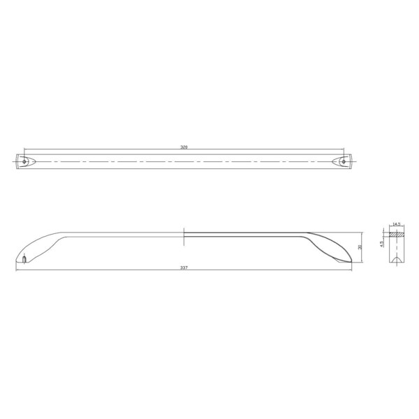 Richelieu 12 5/8 in (320 mm) Center-to-Center Matte Black Contemporary Drawer Pull - BP9455320900