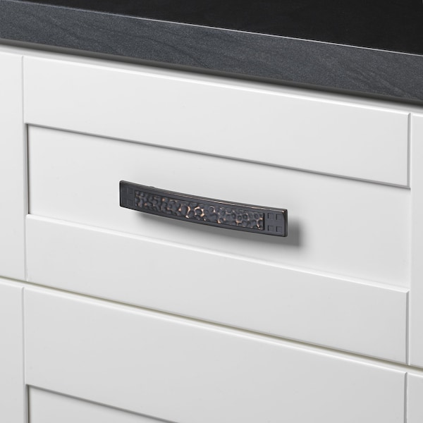 Gliderite Hardware 3-3/4 in. Center to Center Oil Rubbed Bronze Hammered Cabinet Pull - 4244-ORB, 10PK - 4244-ORB-10