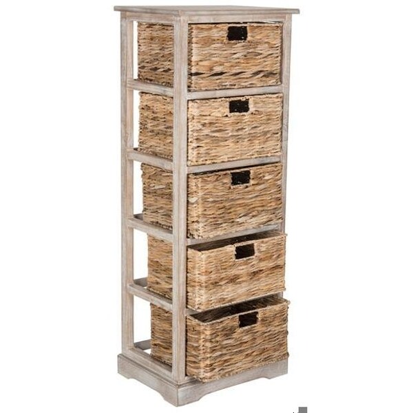 Safavieh Vedette 5 Basket Storage Chest- Vintage White - 46.1 x 13.4 x 17.3 in. - AMH5739E
