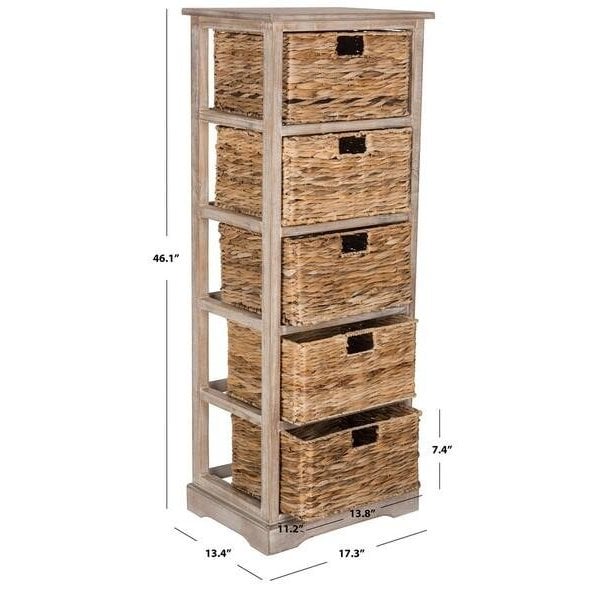 Safavieh Vedette 5 Basket Storage Chest- Vintage White - 46.1 x 13.4 x 17.3 in. - AMH5739E