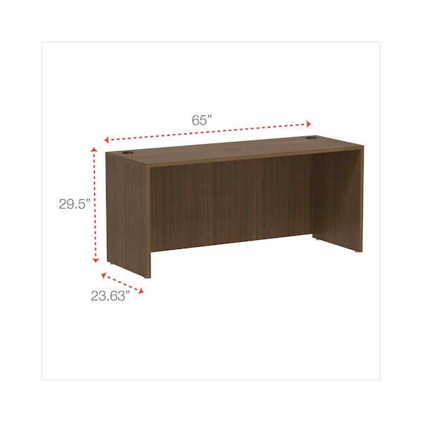 Alera Valencia Series Credenza Shell, 65w x 23.63d x 29.5h, Modern Walnut - ALEVA256624WA