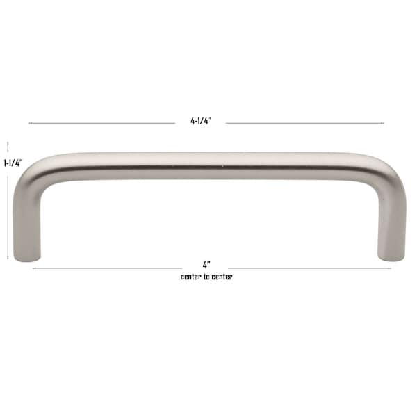 Gliderite Hardware 4 in. Center to Center Solid Steel Wire Pull - 5102-SS, 25PK - 5102-SS-25