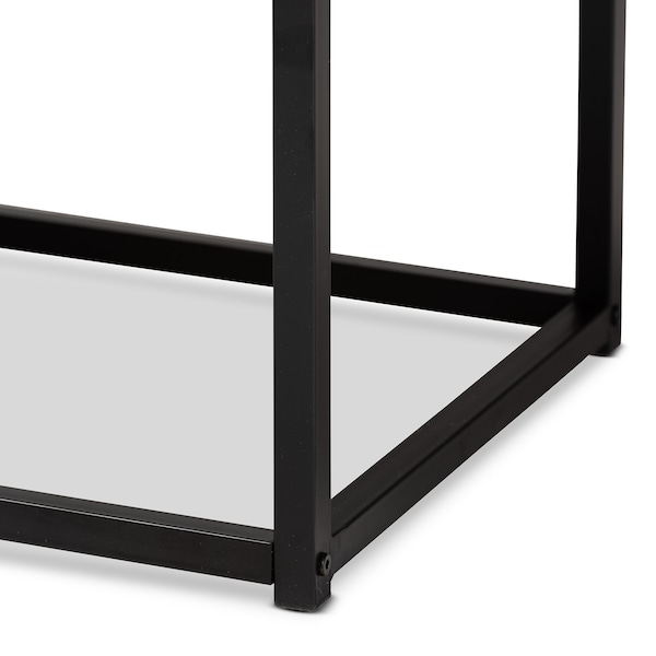Baxton Studio Bardot Modern Industrial Walnut Brown Finished Wood and Black Metal Accent Bench - 207-12489
