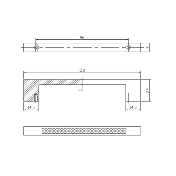 Richelieu 3 3/4 in (96 mm) Center-to-Center Chrome, Crystal Contemporary Cabinet Pull - BP353509614001