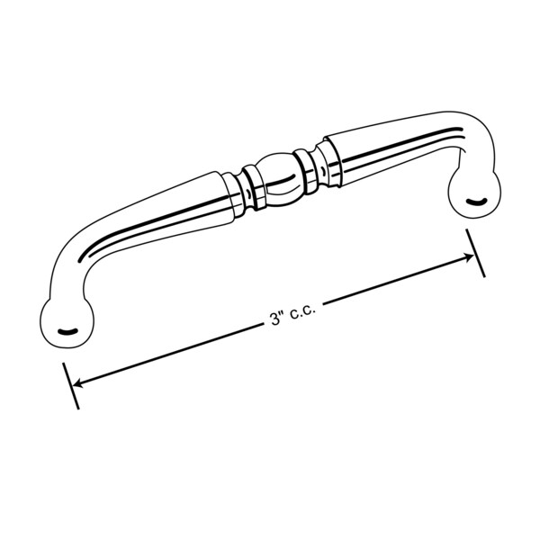 Richelieu 3 in. (76 mm) Center-to-Center Brushed Nickel Traditional Drawer Pull - BP1450195