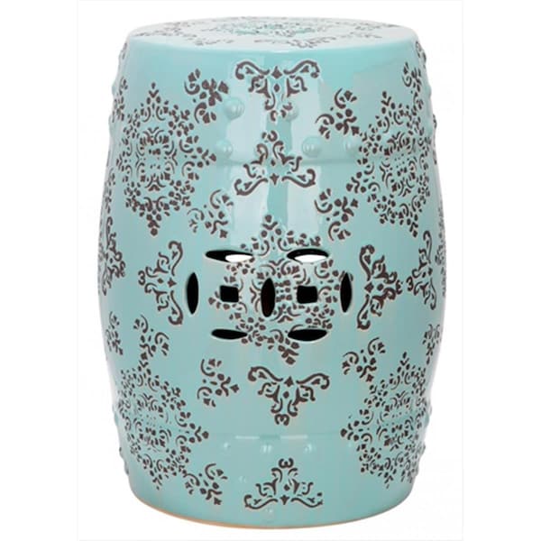Safavieh Ceramic Medallion Garden Stool - Robbins Egg Blue - ACS4512A