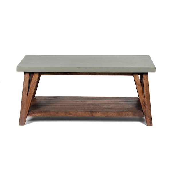 Alaterre Furniture Brookside 40"W Wood with Concrete-Coating Entryway Bench - AWBS0470C