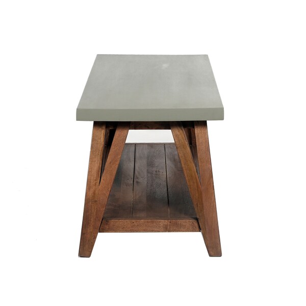 Alaterre Furniture Brookside 40"W Wood with Concrete-Coating Entryway Bench - AWBS0470C