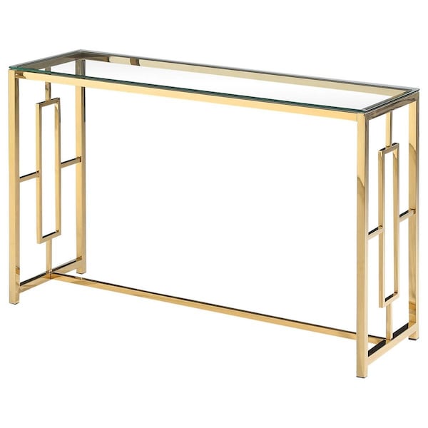 Best Master Furniture Gold Stainless Steel Glass Sofa Table - E24 SOFA TABLE