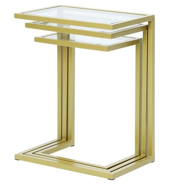 Carolina Cottage Carolina Cottage WSS-2016G-GLD Addison Nesting Table Set - Gold - 23.5 x 18 x 12 in. - WSS-2016G-GLD