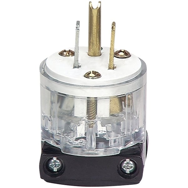 Eaton Wiring Devices WD8266 Electrical Plug, 2 -Pole, 15 A, 125 V, NEMA: NEMA 5-15, Clear - 8266