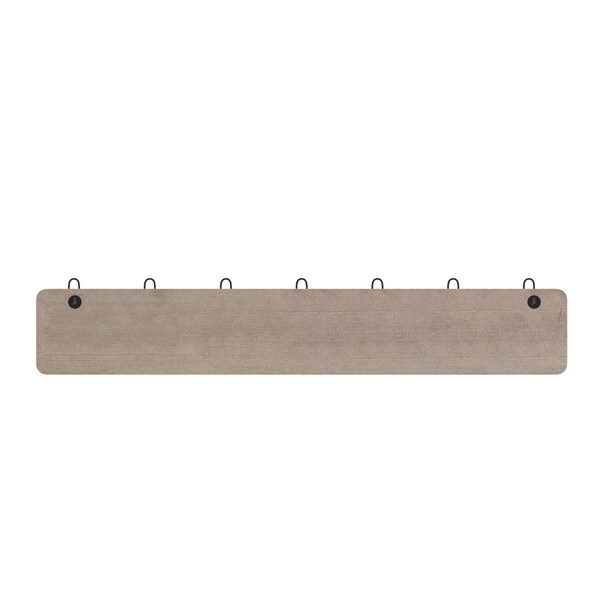 Flash Furniture Daly Wall Mounted 34in Weathered Brown Solid Pine Wood Storage Rack with 7 Hooks - HGWA-SCR-7-WEATH-GG