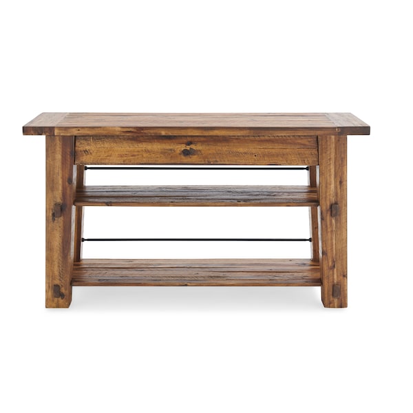 Alaterre Furniture Durango 54"L Industrial Wood Console/Media Table with Two Shelves - ANDU1074