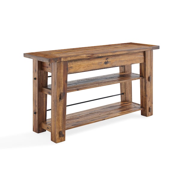 Alaterre Furniture Durango 54"L Industrial Wood Console/Media Table with Two Shelves - ANDU1074