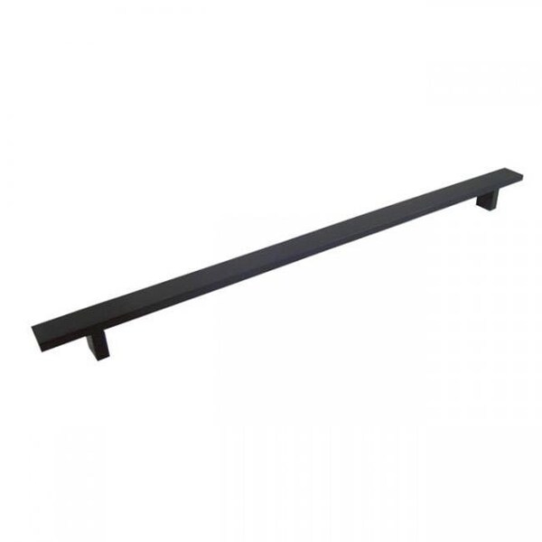 Contempo Living Contempo Living WCLW-16BLK 16 in. Rectangular Aluminum Anodizing with Stainless Steel Matte Black Cabinet Handle - WCLW-16BLK