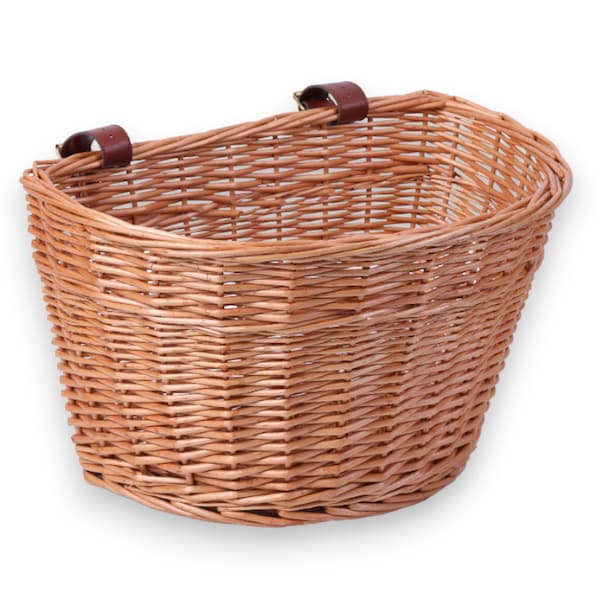 Wickerwise Vintiquewise Wicker Front Bike Baskets Universal Handlebar Mount for All Bikes and ages - QI003420