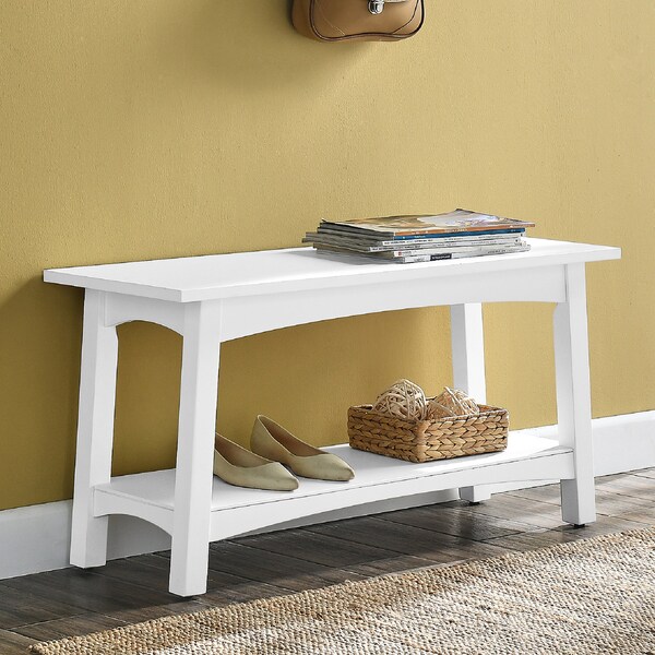 Alaterre Furniture Craftsbury 36"W Wood Entryway Bench - ANCB03WH