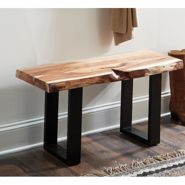 Alaterre Furniture Alpine Natural Live Edge Wood 36" Bench - AWAA0320