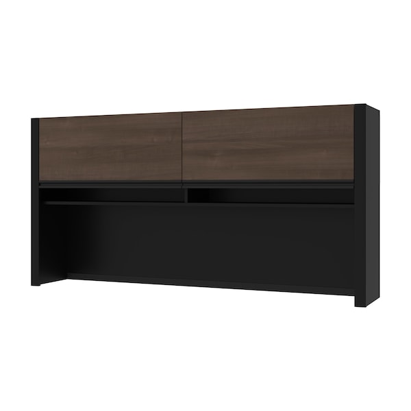 Bestar Connexion 71W Hutch for Narrow Desk Shell, Antigua & Black - 93510-000052