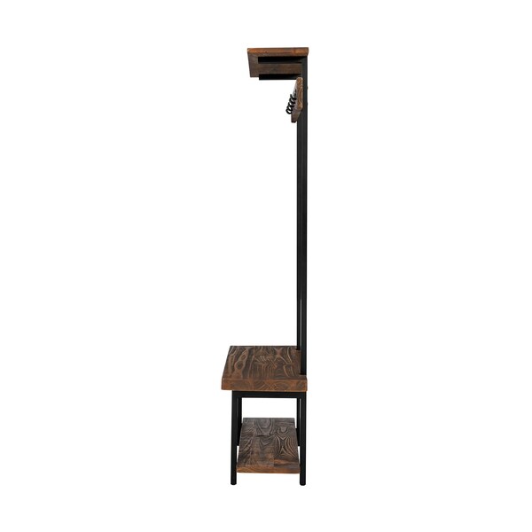 Alaterre Furniture Pomona Entryway Hall Tree with Bench, Shelves & Coat Hooks, Depth: 14 - AMBA2820