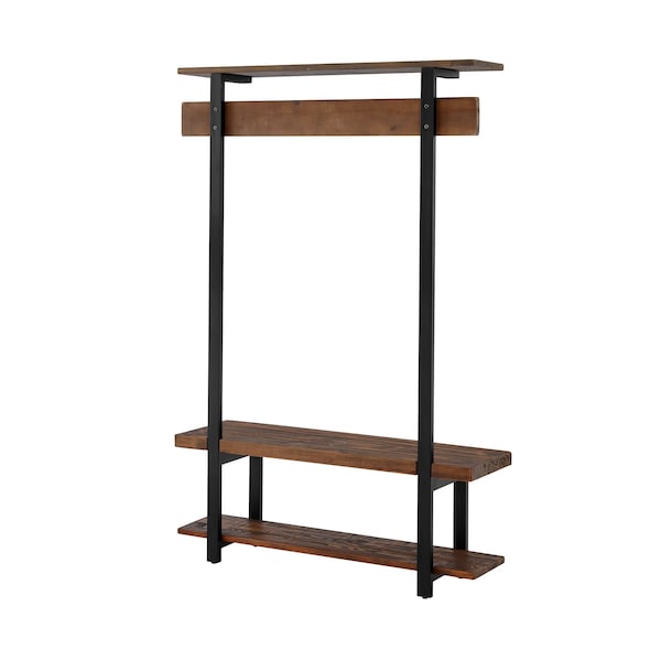 Alaterre Furniture Pomona Entryway Hall Tree with Bench, Shelves & Coat Hooks, Depth: 14 - AMBA2820