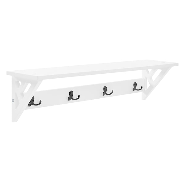 Alaterre Furniture Coventry 36"W Coat Hook with Shelf - ANCT09WH