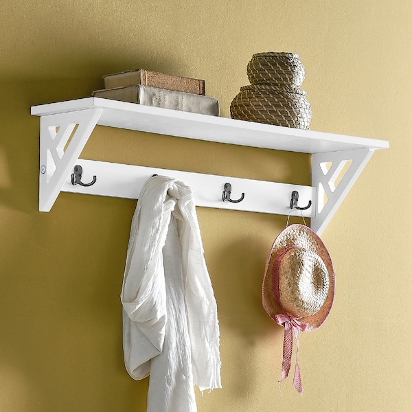 Alaterre Furniture Coventry 36"W Coat Hook with Shelf - ANCT09WH