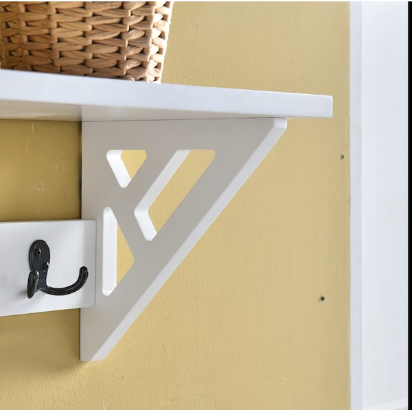 Alaterre Furniture Coventry 36"W Coat Hook with Shelf - ANCT09WH