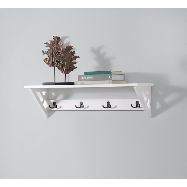 Alaterre Furniture Coventry 36"W Coat Hook with Shelf - ANCT09WH