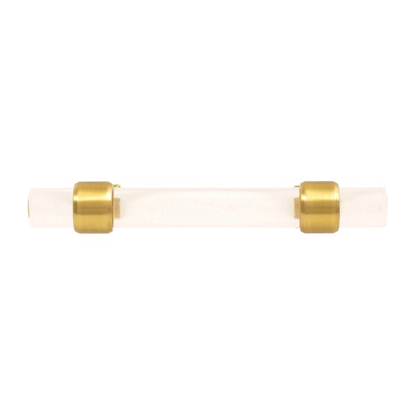 Hickory Hardware Crystal Palace Collection Pull 3 Inch Center to Center Crysacrylic with Brushed Golden Brass Finish - HH075857-CABGB