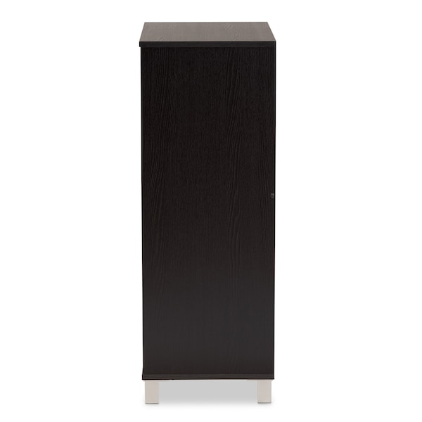 Baxton Studio Ernest Modern and Contemporary Dark Brown Finished Wood 2-Door Shoe Storage Cabinet - 178-11027-ZORO