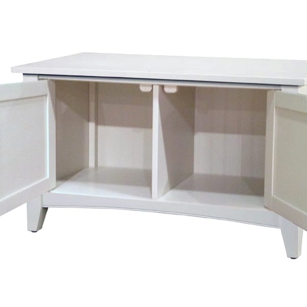 Alaterre Furniture Shaker Cottage Storage Cabinet Bench, Ivory - ASCA05IV