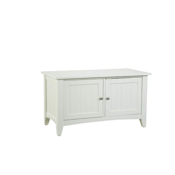 Alaterre Furniture Shaker Cottage Storage Cabinet Bench, Ivory - ASCA05IV