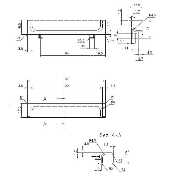 Richelieu 2 1/2 in (64 mm) Center-to-Center Matte Nickel Contemporary Recessed Cabinet Pull - 210164184