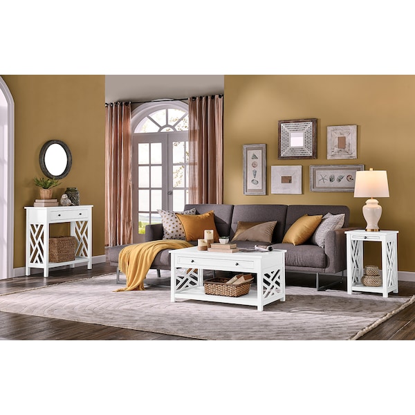 Alaterre Furniture Coventry 32"W Wood Entryway/Console/Sofa Table with 4-Drawers - ANCT10WH