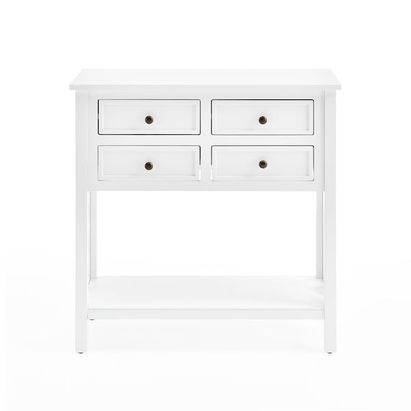 Alaterre Furniture Coventry 32"W Wood Entryway/Console/Sofa Table with 4-Drawers - ANCT10WH