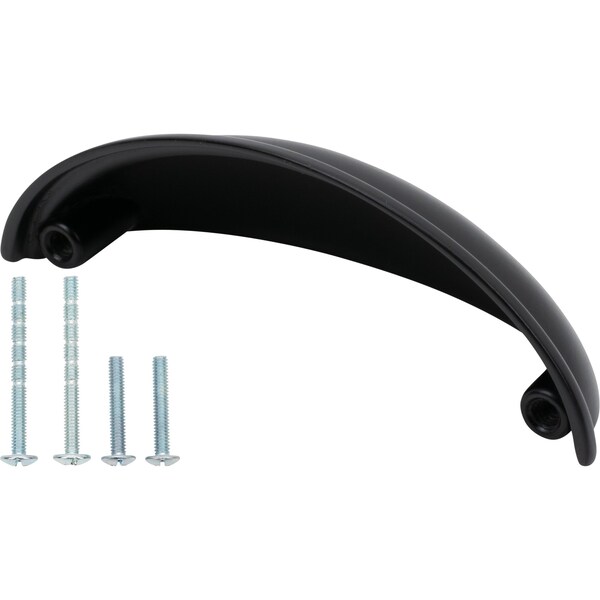 Designperfect 3'' Center-to-Center Cup Pull, Matte/Flat Black, 25PK - DPA25C632BLK