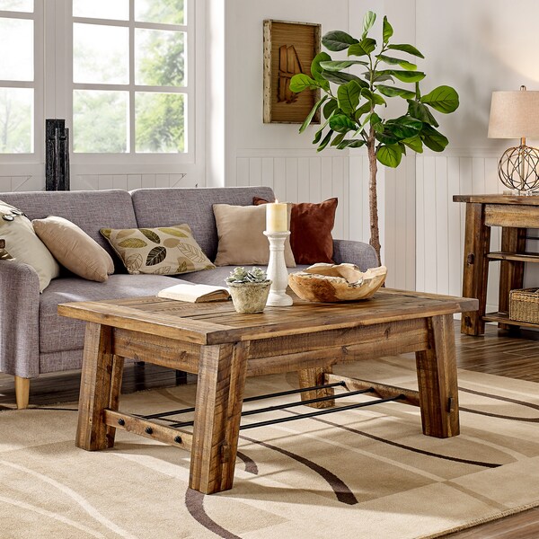 Alaterre Furniture Durango 48"L Industrial Wood Coffee Table - ANDU1274