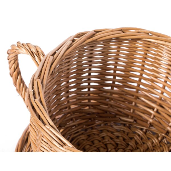 Vintiquewise Wicker Saucer Coffee Mug Cup Decorative Gift Basket Desk Organizer - QI003795
