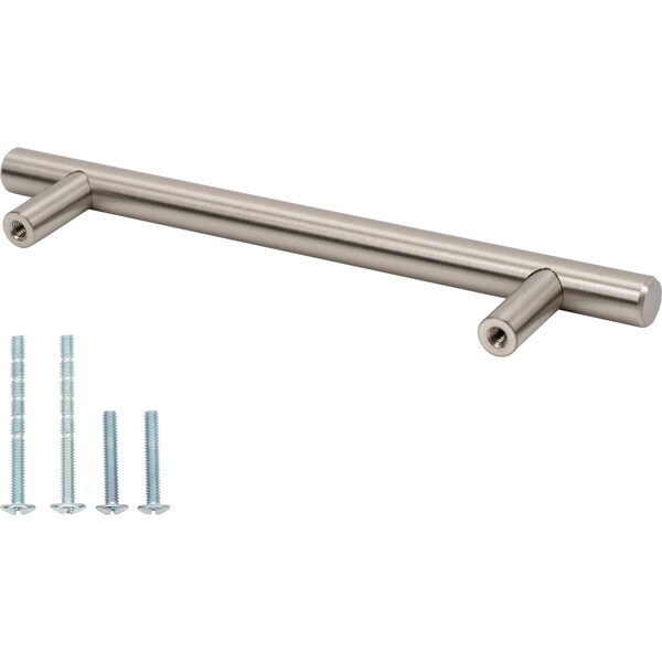 Designperfect 5-1/16'' Center-to-Center Bar Pull, Brushed Satin Nickel - DPA-T204SNB