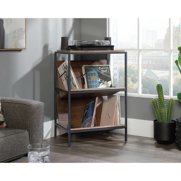 Sauder Nova Loft Accent Storage , Tilted shelves ideal for vinyl record albums, books, or magazines - 423714