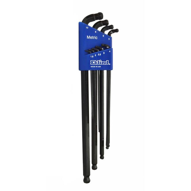Eklind Extra Long Series Double-Ball-Hex-L Key Set with Holder Size 1.5 mm to 10 mm (9-Piece) - 17609