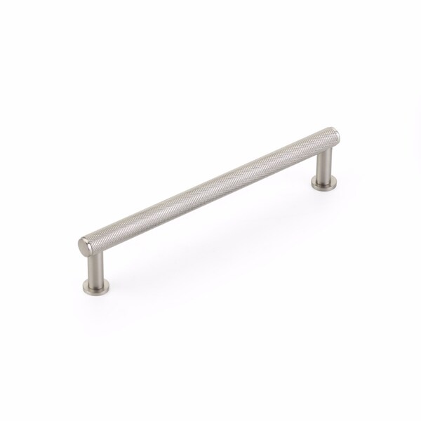 Schaub 6in Center to Center Pub House Knurled Cabinet Pull Brushed Nickel Finish - 5006-BN