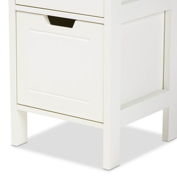Baxton Studio Reuben White Finished 2-Drawer Wood Storage Cabinet - 163-10299