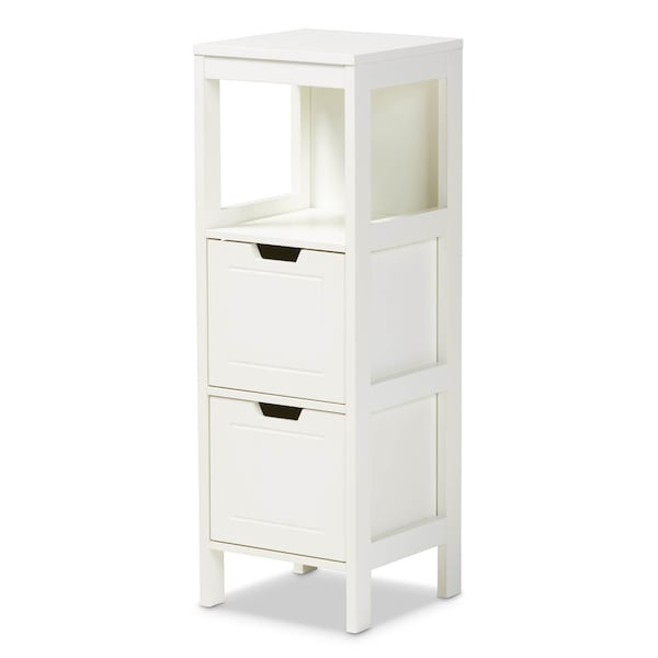 Baxton Studio Reuben White Finished 2-Drawer Wood Storage Cabinet - 163-10299