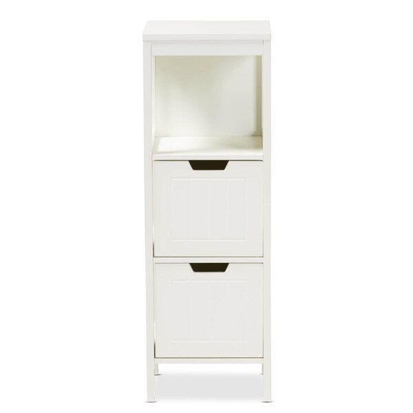 Baxton Studio Reuben White Finished 2-Drawer Wood Storage Cabinet - 163-10299