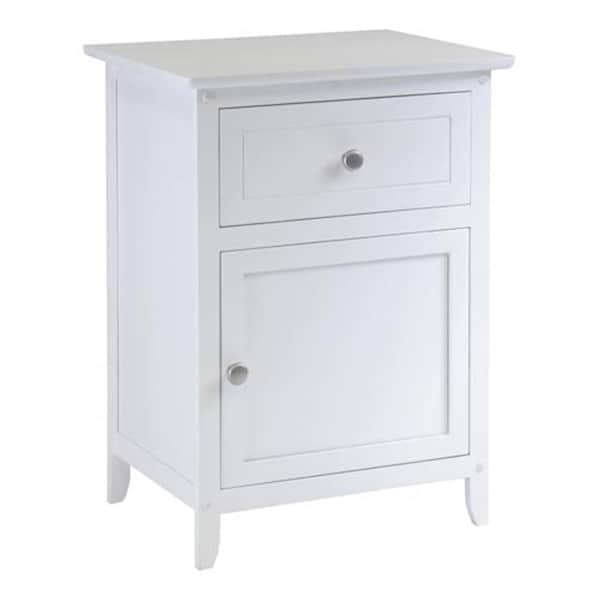 Doba-Bnt Night Stand- Accent Table with Drawer and cabinet for storage- White - SA143202